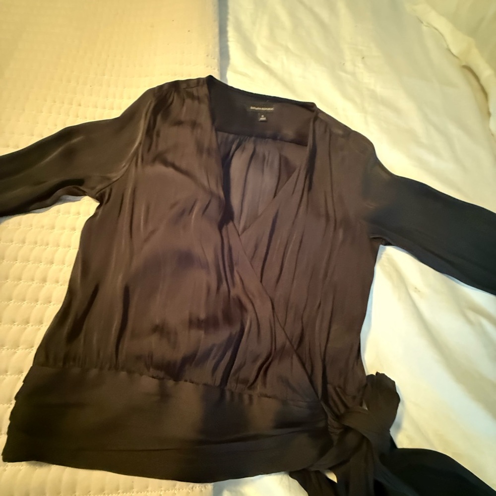Banana Republic Black Wrap Blouse